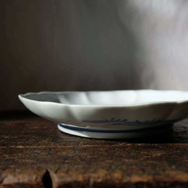 特価¥2800→¥2200】鳥と楓◇伊万里 染付八寸皿 大皿 骨董・antiques