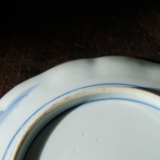 古伊万里　染付　陽刻　深皿　膾皿　唐人　韃靼人　江戸　アンティーク　金継ぎ　金直 古伊万里 染付 陽刻 深皿 膾皿 唐人 韃靼人 江戸 アンティーク 金継ぎ