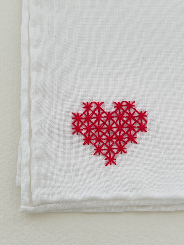 45R【リネン100%／オックスフォード】2wayジャケット／ハートロゴ刺繍 