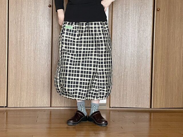 ランダムチェックのかぼちゃバルーンスカート | iichi 日々の暮らしを