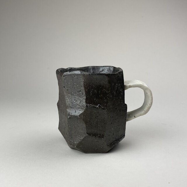 灰釉　面取りマグ大　No.1