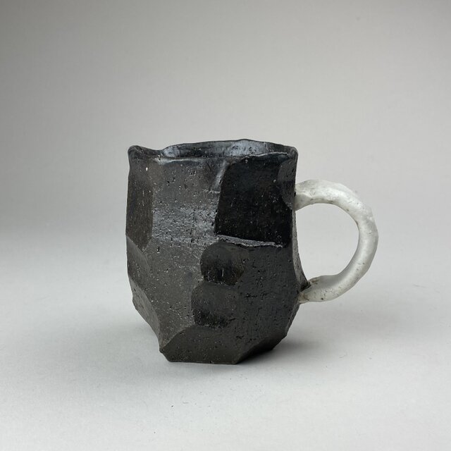 灰釉　面取りマグ大　No.5