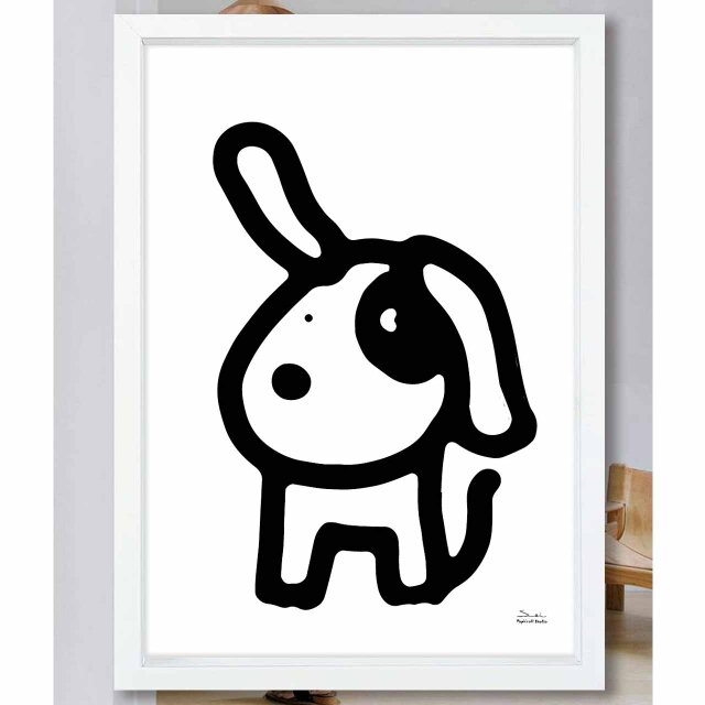 様々な犬の絵 様々な犬種の犬が大きさ順に横向に並んだ2018(戌)無料イラスト