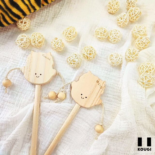 【フォトアイテム】鬼さんでんでんだいこスティック・節分フォト（ベビー☆名入れ付）