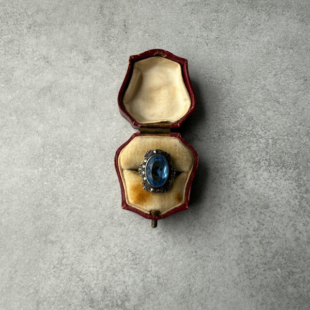 045 夜を包む青 – ヴィンテージブルーグラスリング