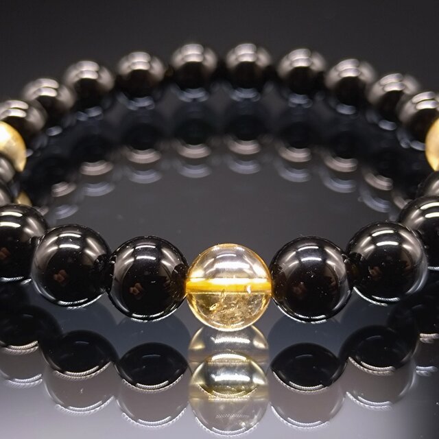 モリオン・シトリン(黄水晶)・8mm・【最高品質・鑑別済み