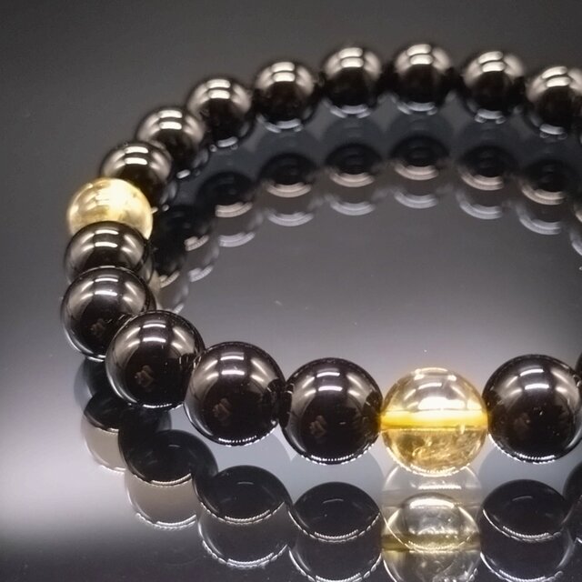 モリオン・シトリン(黄水晶)・8mm・【最高品質・鑑別済み