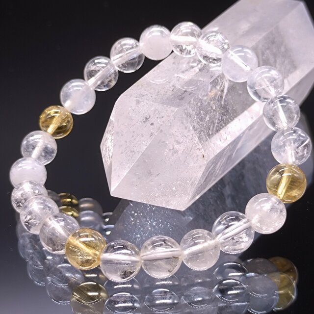 ヒマラヤ水晶・シトリン(黄水晶)・8mm【高品質】ブレスレット