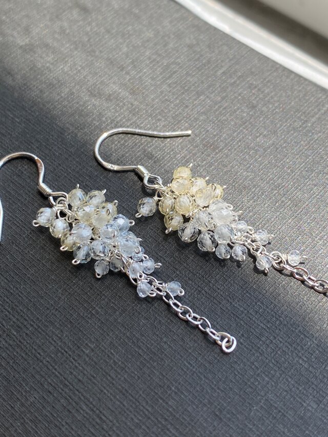 大人 可愛い 服  silver925 トパーズとczの透明感溢れる房ピアス ac/1209 | iichi ピアス