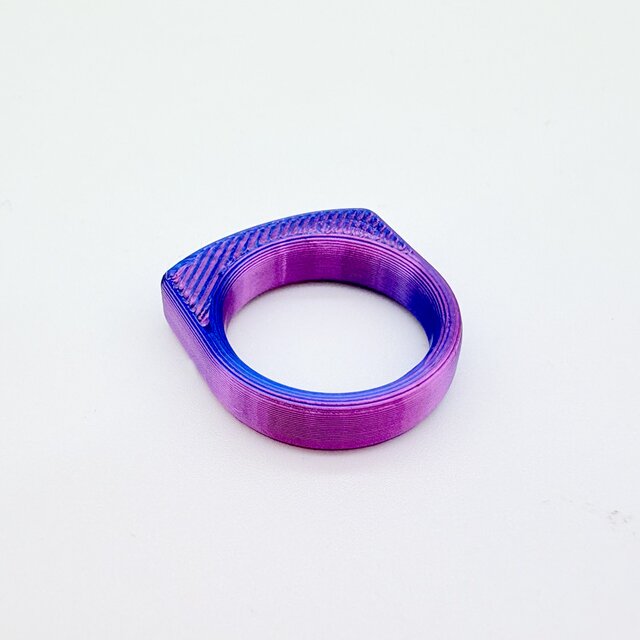 Infinite RING　植物由来樹脂アクセサリー ／　R - メタリック ブルー x パープル