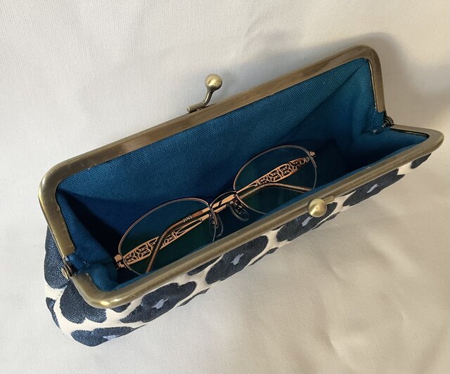 フランス生地 花柄 がま口メガネ、ペンケース | iichi 日々の