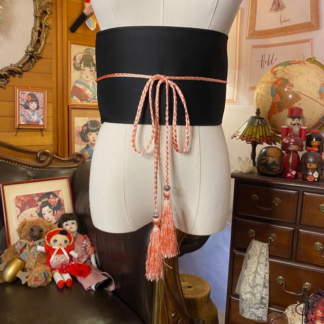 帯 リメイク サッシュベルト 飾り帯 和洋折衷 ハンドメイド