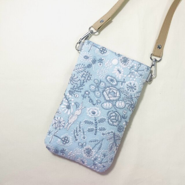 z371○スマホショルダー（ミナペルホネン刺繍生地使用 | iichi 日々の