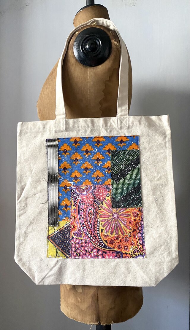 totebag /ヴィンテージファブリックのパッチワーク　トートバッグ■tf-376c