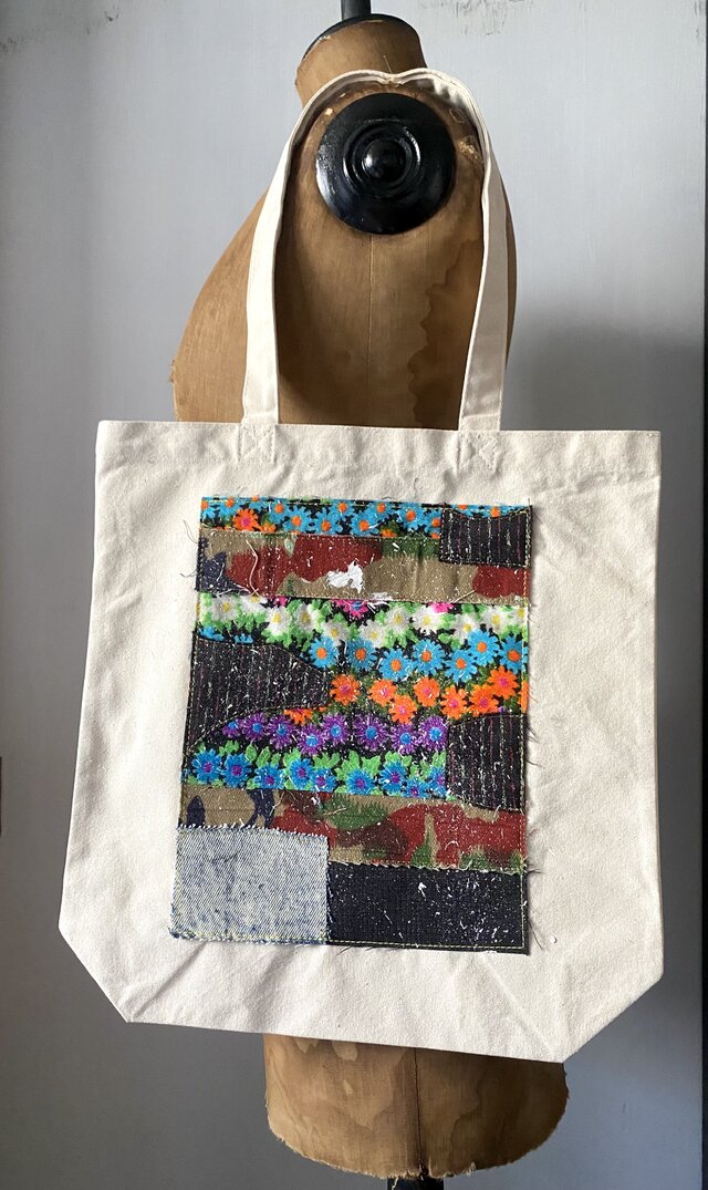 totebag /ヴィンテージファブリックのパッチワーク　トートバッグ■tf-376h