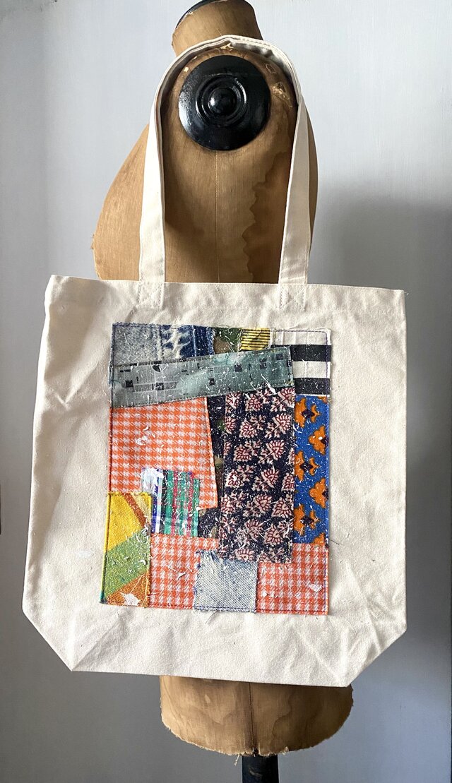 totebag /ヴィンテージファブリックのパッチワーク　トートバッグ■tf-376i