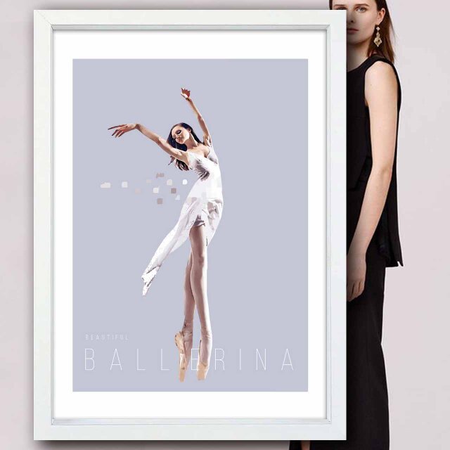 バレリーナ 送料無料 イラスト A4〜A0 ポスター アートポスター