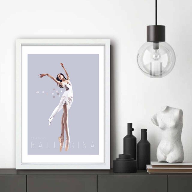 バレリーナ 送料無料 イラスト A4〜A0 ポスター アートポスター アート