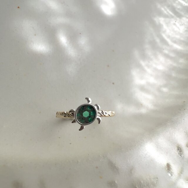 Trapiche Emerald K10 Ring