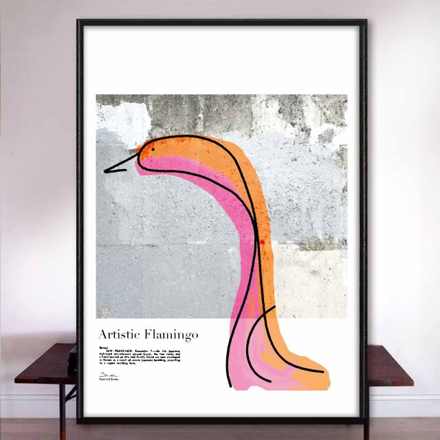 街の鳥　鳥　送料無料 　イラスト　たのしくなるお部屋へ　ポスター　アートポスター　アートsei検索新着順　3439