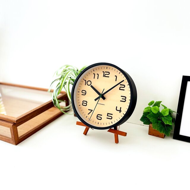 KATOMOKU plywood clock 23 ブラック km-146BK 木製 曲げわっぱ