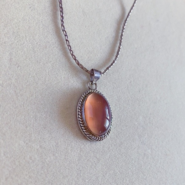 森のぬくもり-アゲートロングペンダント