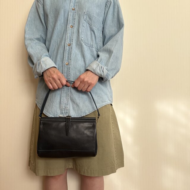 本革 ドクターバッグ／ネイビー｜2WAY仕様・上品に仕立てた軽やかクラシカル