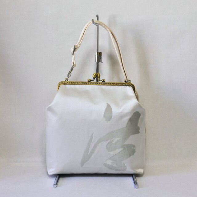 帯リメイク　がま口ショルダーバッグ