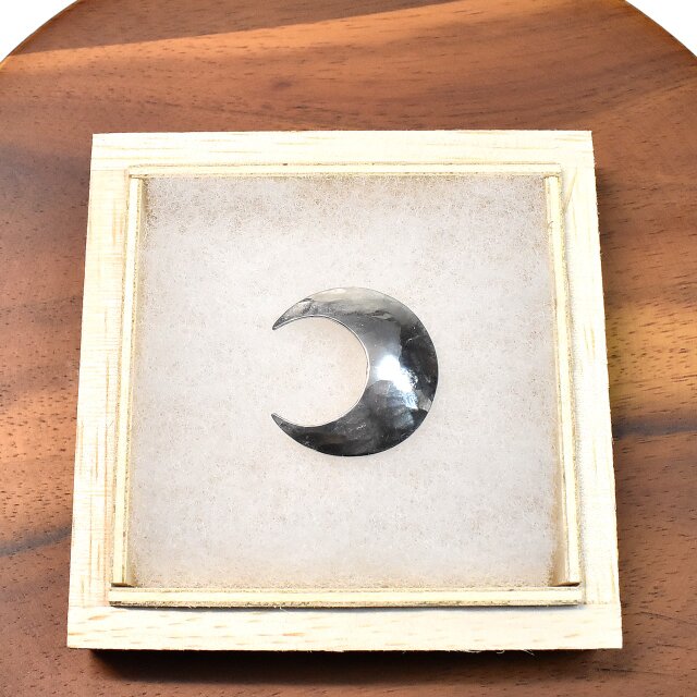 星と三日月の美女』カメオ シルバー製 ペンダントトップ兼ブローチ SV