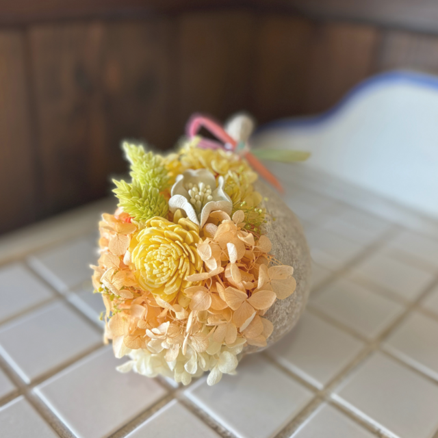 ブッダナッツアレンジ【布みみ×プリザーブドフラワー】