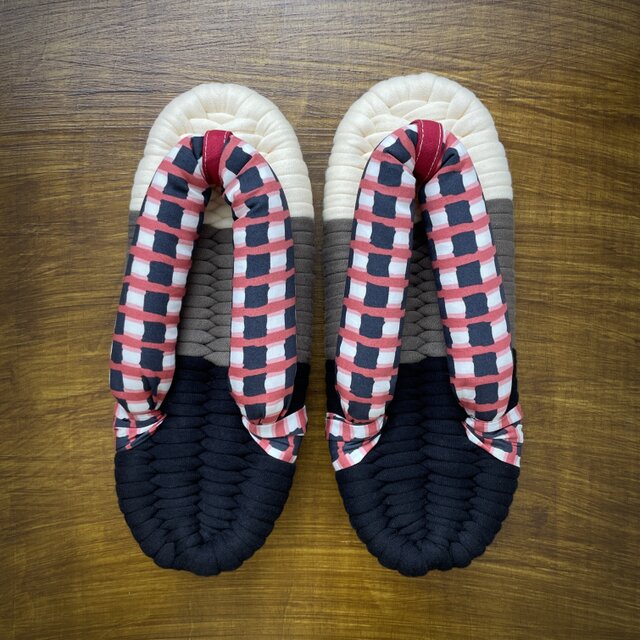 【M】ぽってり鼻緒の布ぞうり（極太鼻緒）M024