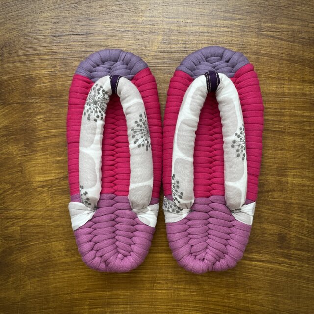 【M】ぽってり鼻緒の布ぞうり　M001