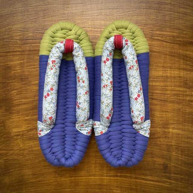 【M】ぽってり鼻緒の布ぞうり　M022