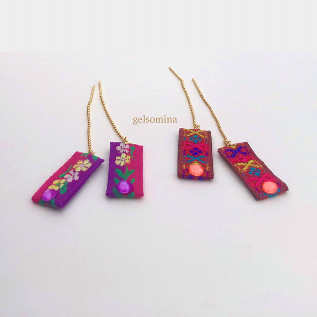 ★Neon | Latin | Bohemian | BOHO | 2way ★ピアス 両耳