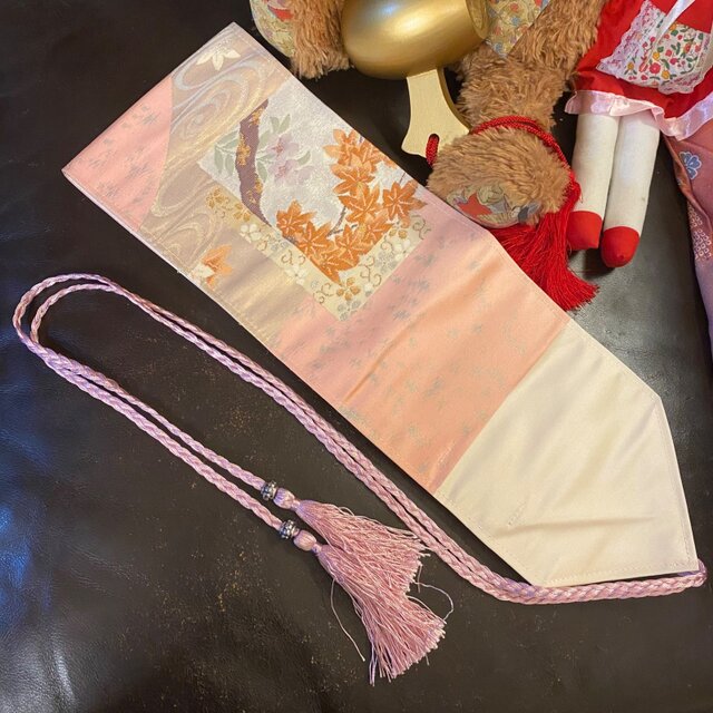 着物リメイク セミロング ワンピース ドレス 洗える 化繊 名古屋帯