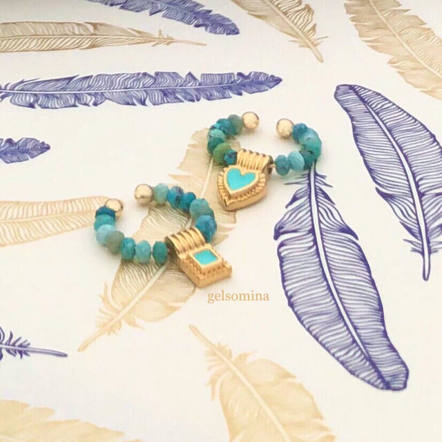 ★地中海の旅 | Greece | 誕生石 turquoise | 2way★イヤーカフ 片耳