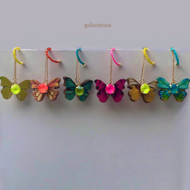 ★Neon Butterfly | Tropical Rainforest ★イヤーカフ 片耳