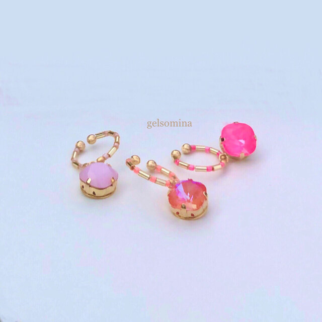 ★PINK PINK PINK | 日本製極小ビーズが華奢すぎる★イヤーカフ 片耳