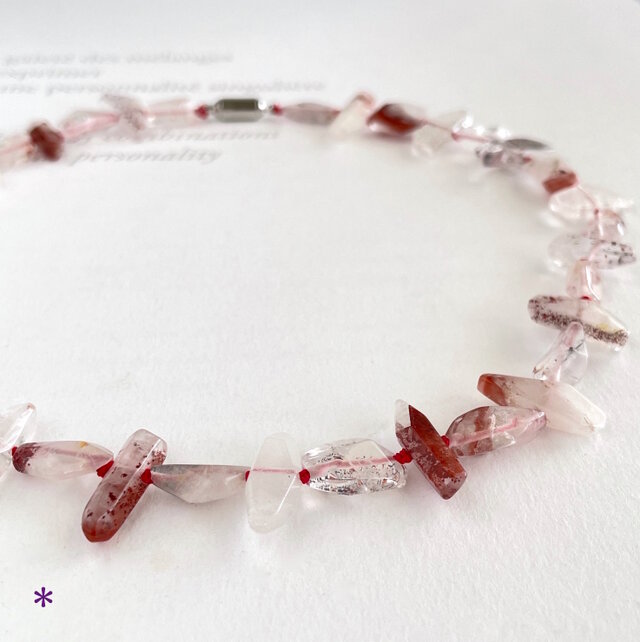 レピドクロサイトクォーツ ファンシータンブルカットのチョーカー 2点のみ