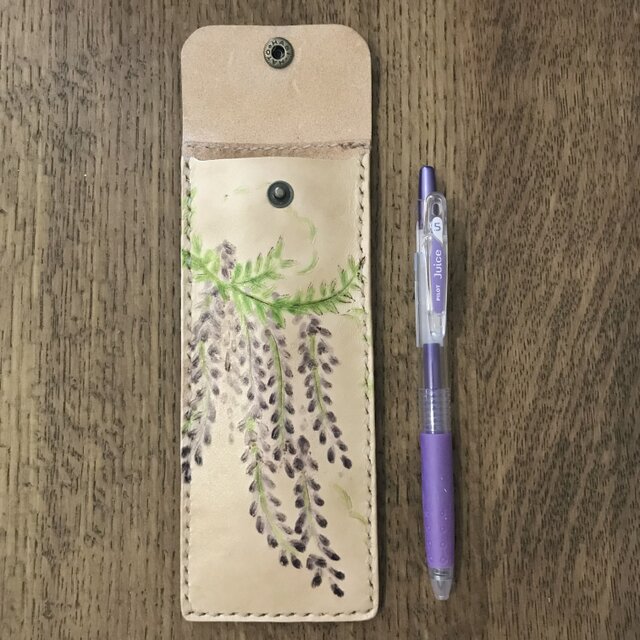 NO 013ペンケース（花❀蝶）藤井風生地【試作品】1350円→ 型染め