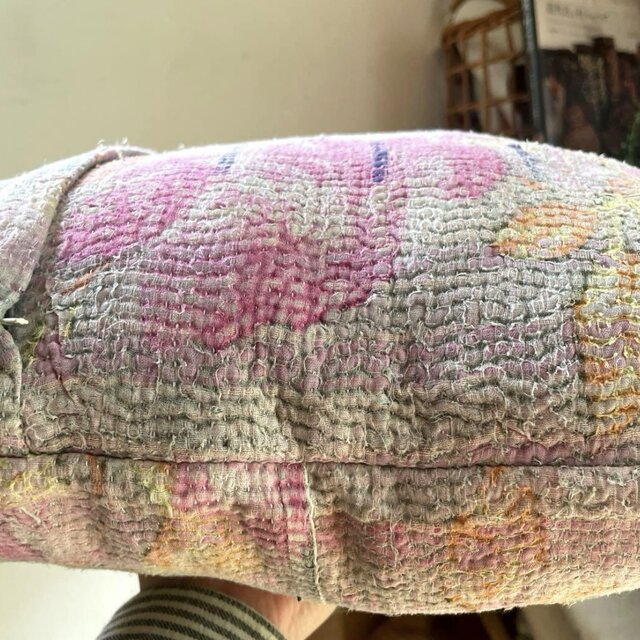 40×40 インドヴィンテージカンタキルト ラリーキルト クッションカバー