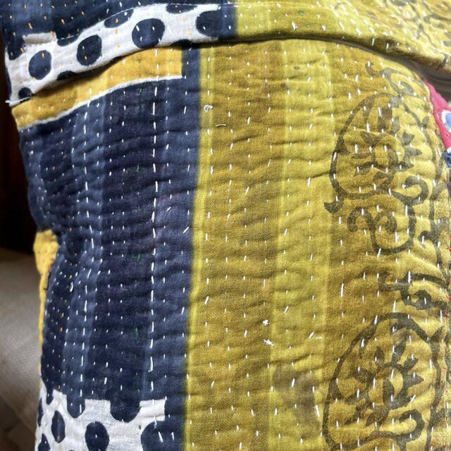 40×40 インドヴィンテージカンタキルト ラリーキルト クッションカバー