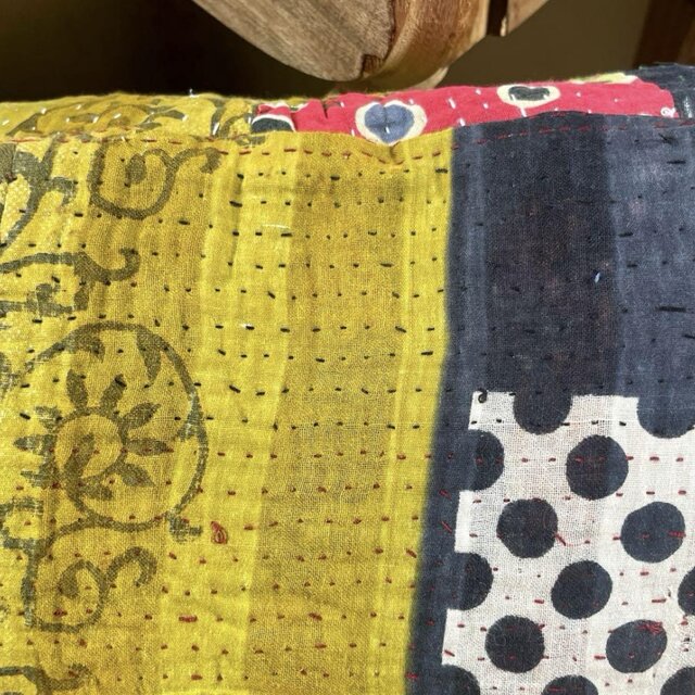 40×40 インドヴィンテージカンタキルト ラリーキルト クッションカバー