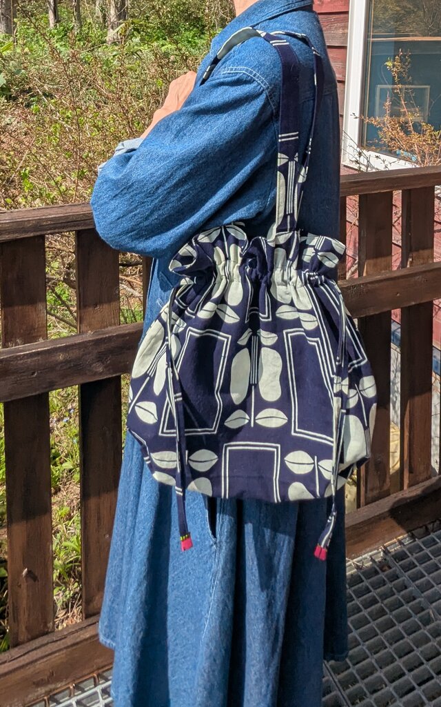 SALE【送料無料】浴衣リメイクの巾着バッグ