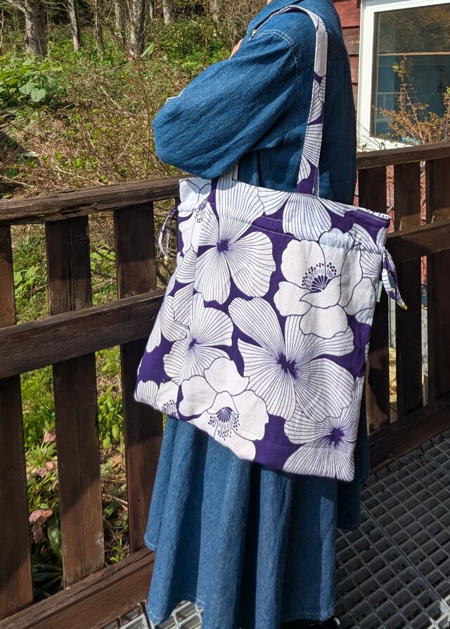 SALE【送料無料】浴衣リメイクの巾着バッグ