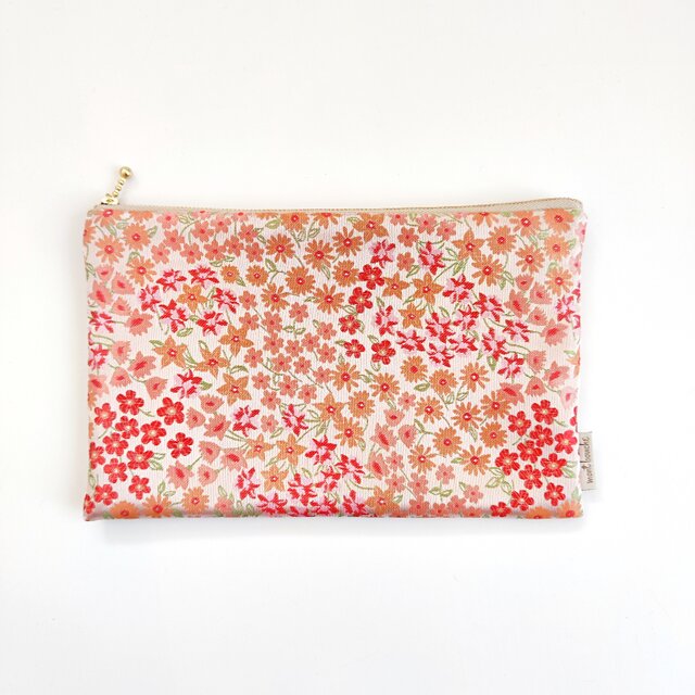 mont bouche  フランス生地・大きめ◎南仏花柄ポーチ