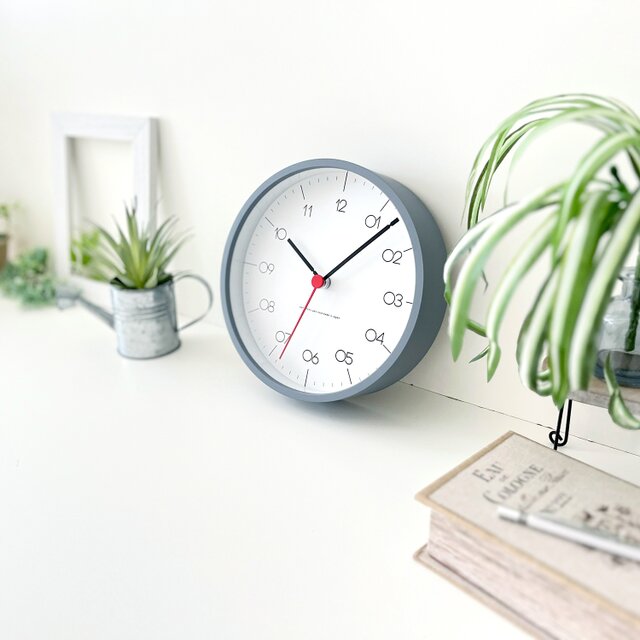 KATOMOKU plywood clock 24 Ssize グレー km-151GR 掛け時計 木製 小さい