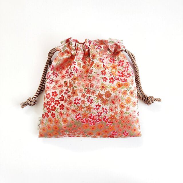 mont bouche  フランス生地・南仏花柄 巾着ポーチ