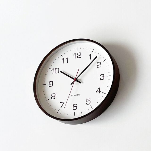 KATOMOKU plywood clock 22 ブラウン km-61BR 掛け時計木製 曲げわっぱ