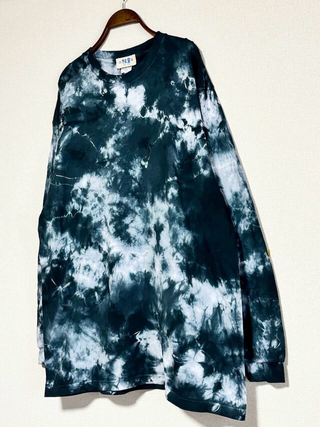タイダイ 長袖Tシャツ XXLサイズ ブラック ムラ染め HIPPIES DYE HD24